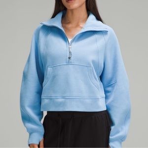 Lululemon Sky Blue Funnel Half Zip Pullover Size M/L